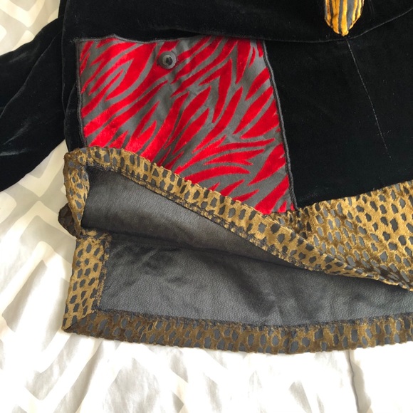 Vintage Max & Mabel patchwork velvet tunic sz M - Picture 6 of 11